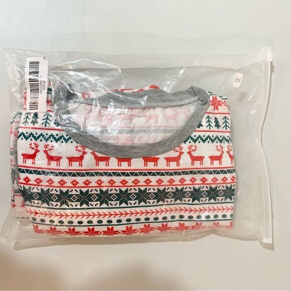 NWT Family Matching Christmas Pajama Set Dad Reindeer Snowflakes Jogger 3XL - Picture 7 of 11